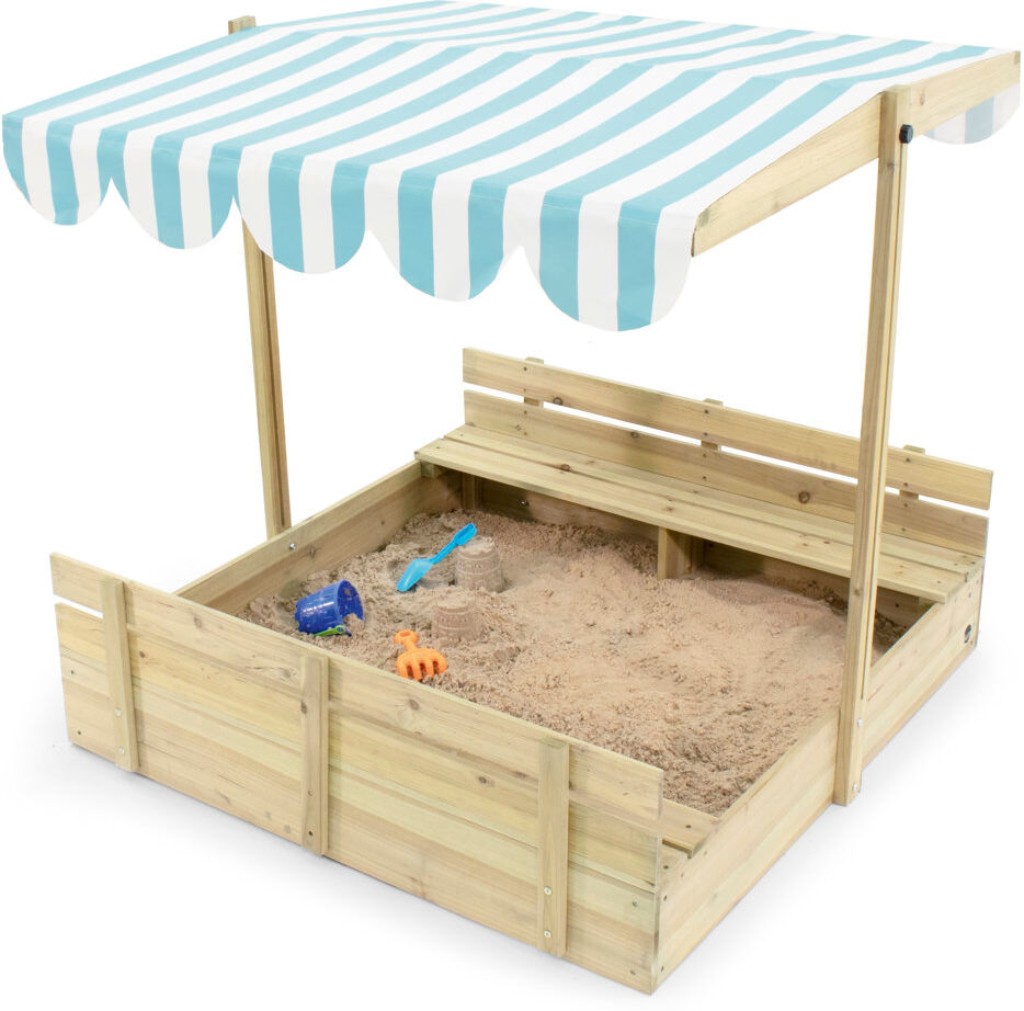 Plum 117cm x 117cm Wood Square Sandbox with Cover Natural 117cm H X 117cm W X 117cm L