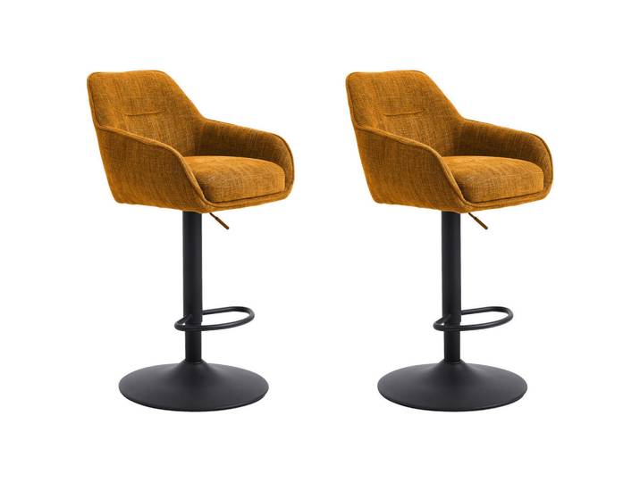 Livetastic Barhocker-Set, Rostfarben, Säule, 51x95.5-110x53 cm, Sitzfläche 360° drehbar, Esszimmer, Barmöbel, Barhocker