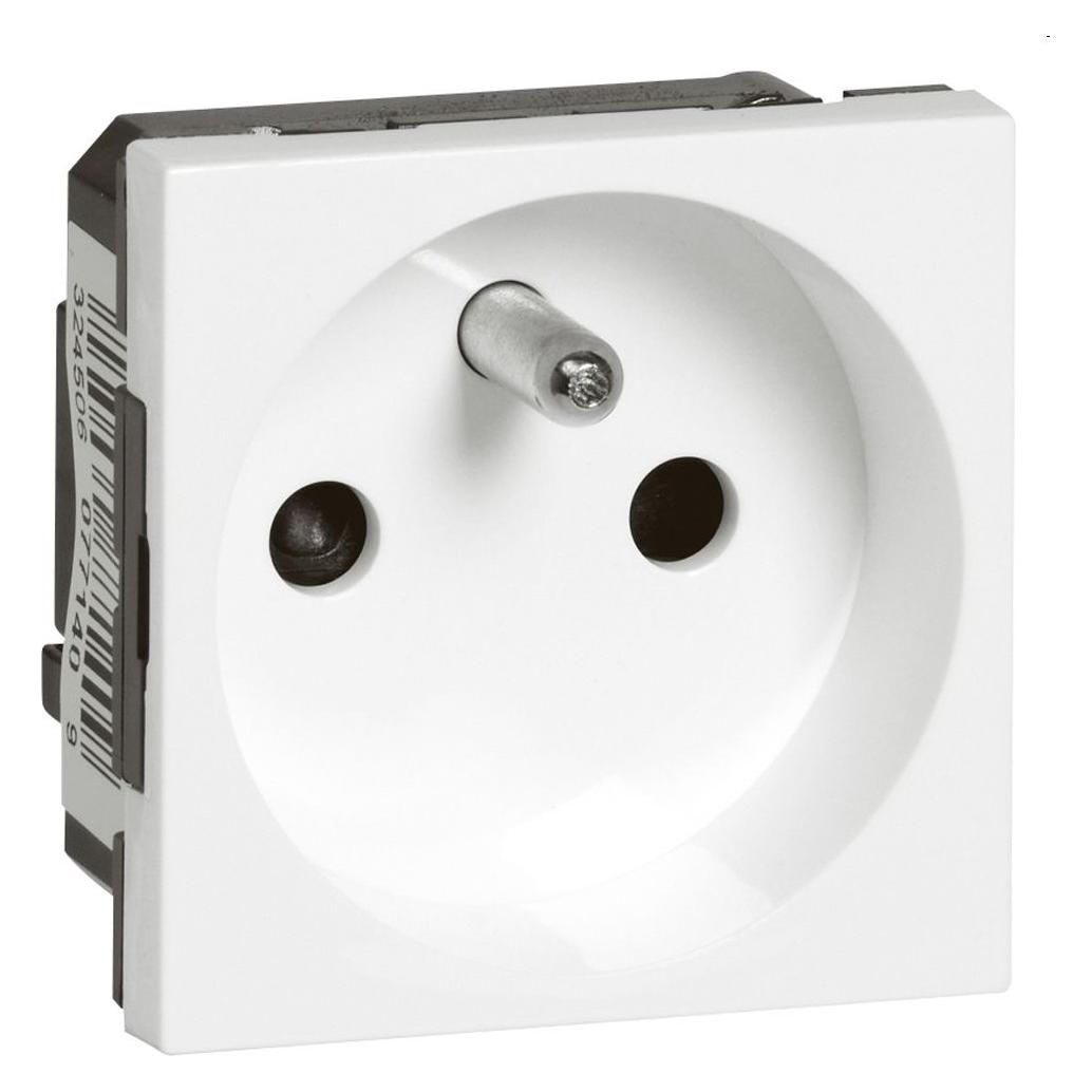 Legrand Mosaic zásuvka 2P+T 2M bílá / Zásuvka / 230V / 2P+T / 2M (077140)