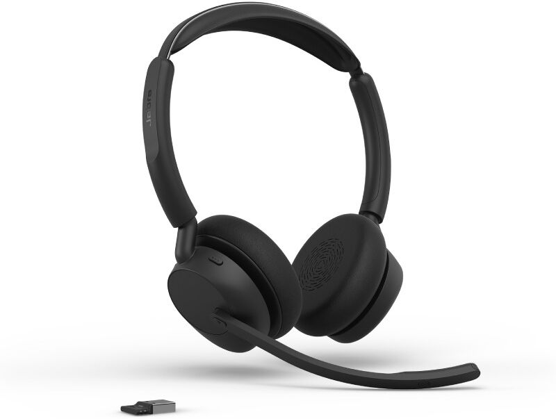 Jabra GN Jabra Evolve3 45 Duo USB-A UC Casque Sans Fil Casque sans fil duo avec connectivité USB-A, ANC, 3 microphones ClearVoice™ et certification UC pour des
