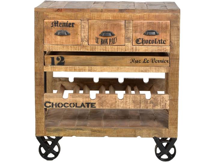 Weinregal Rusc natur Holz B 78 H 87 cm - Weinregal