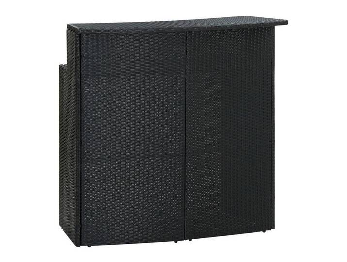 LuxusKollektion Bartisch Bartisch Rattan 120x55x110cm Schwarz (1-St)