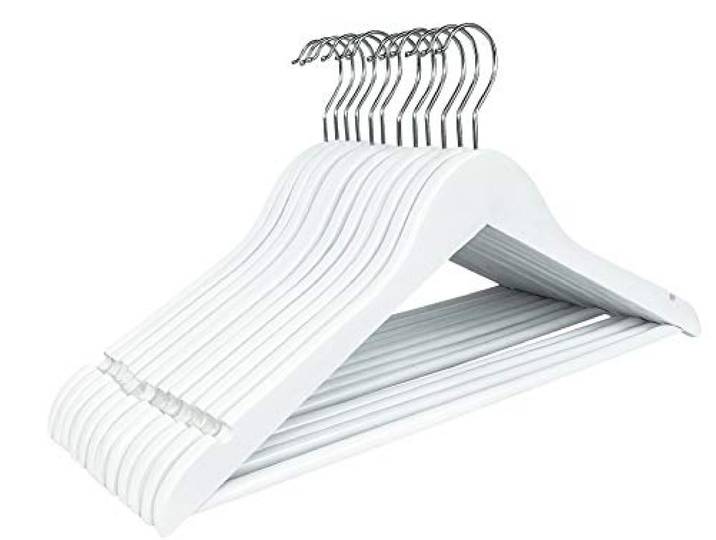 100 Stück RSR Hangers Kinderbügel Holz Kinder Kleiderbügel Holz Weiß Kinderbügel Babybügel Garderobenbügel Hosenbügel Hemdenbügel Blusenbügel ver. Mengen&Farben