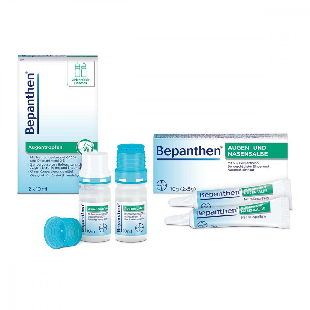 Bayer Vital GmbH Bepanthen Auge & Nase Set: Augentropfen + Augen- und Nasensalbe 08101724