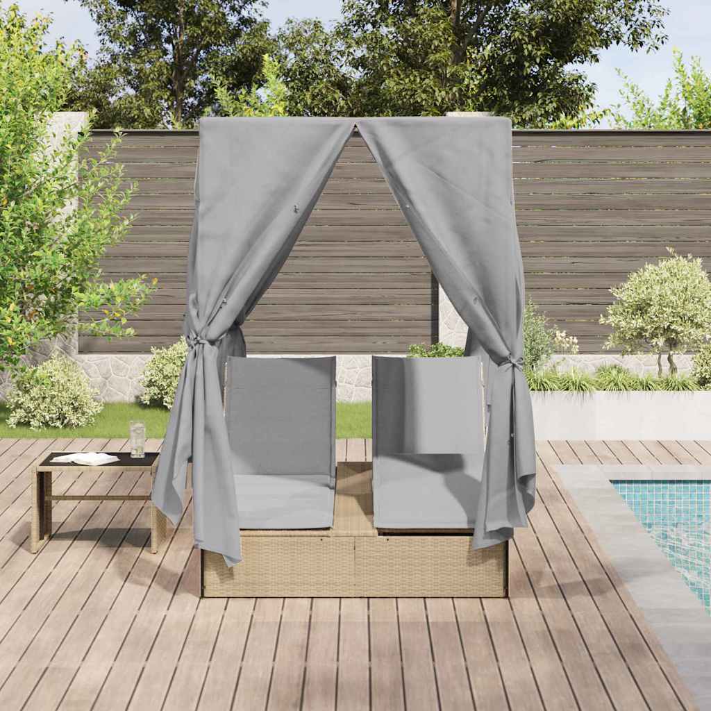 vidaXL Transat double Gris polyrotin