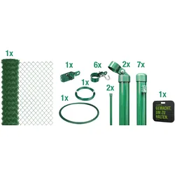 Alberts® Set Maschendrahtzaun, zum Einbetonieren,  grün 1000/15 + Kniekissen