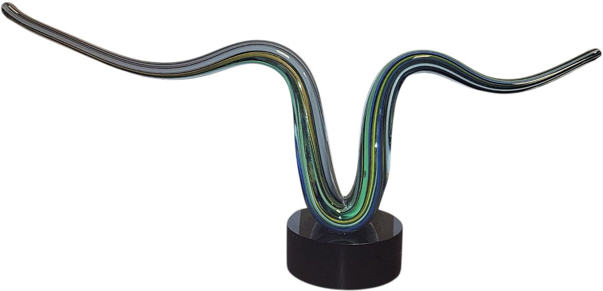 Wave Glassculptuur Multicolor - Kristalglas - B/D/H: 38 x 18 x 8 cm