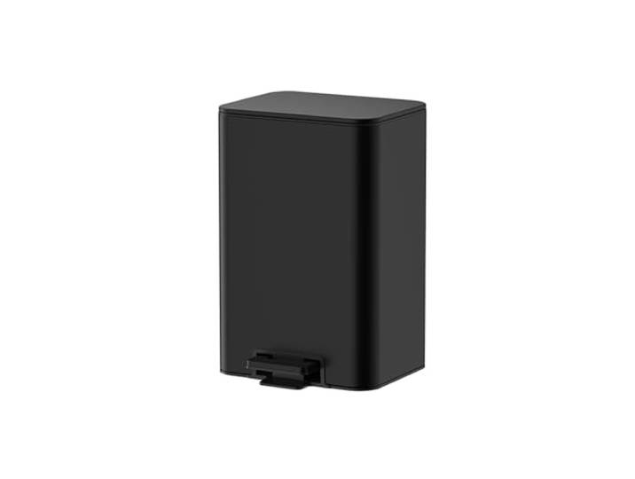 YUHANXINHESHE Haushalt Edelstahl Mülleimer Wohnzimmer Schlafzimmer Büro Altpapierkorb Mit Abdeckung(Black,Medium)