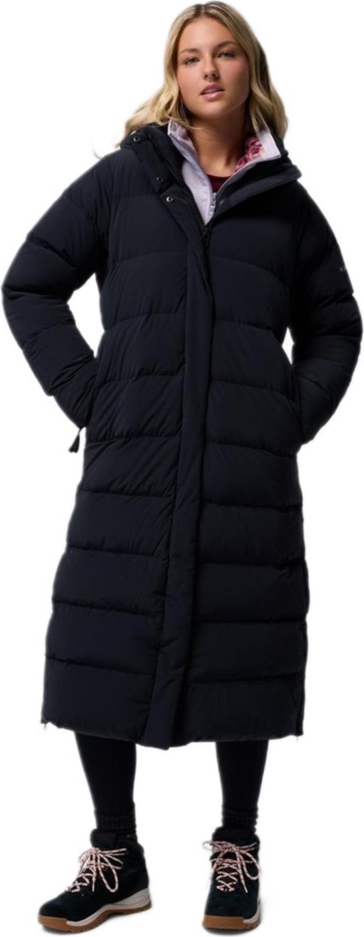 Amaze Puff Long Hooded Jacket Women S schwarz - Farbe black