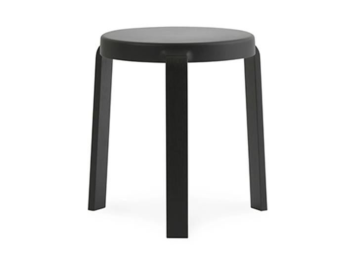 Normann Copenhagen Tap runder Hocker Black, Schwarze Eichenholzbeine, Ø35x43 cm