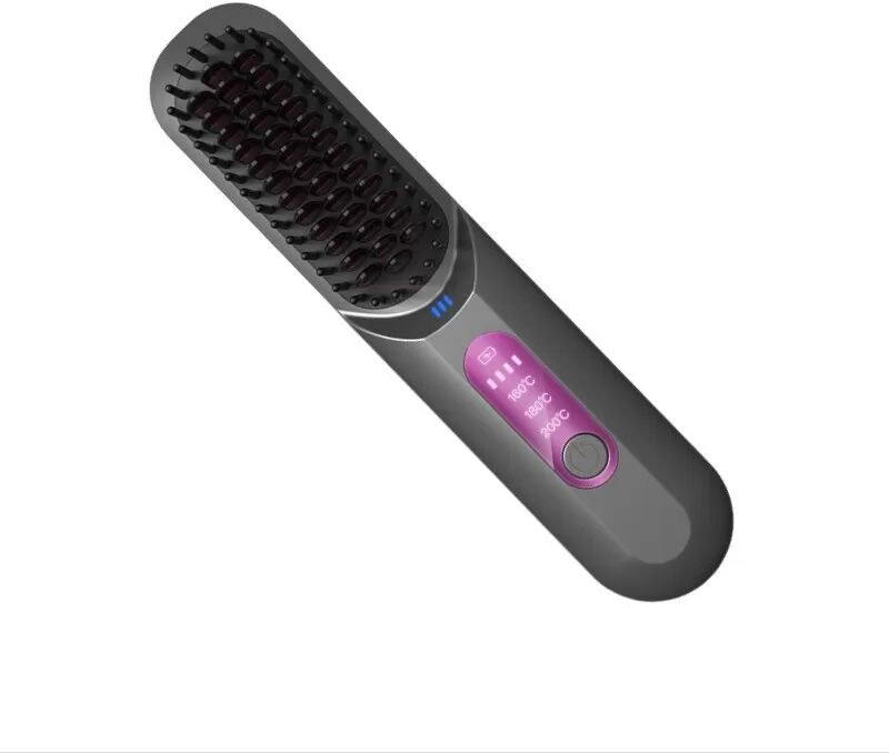 INF Brosse Lissante Sans Fil Portable : Coiffure Sans Fil pour Maison & Voyage Gris