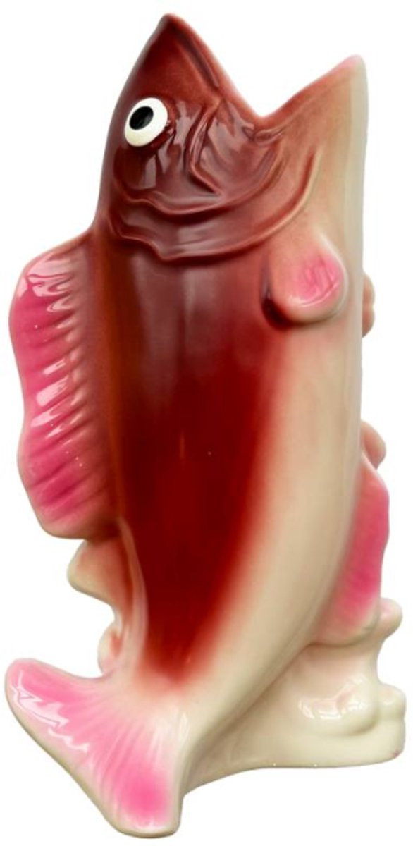 Kitsch Kitchen kandelaar vis rood/roze voor stompkaarsen