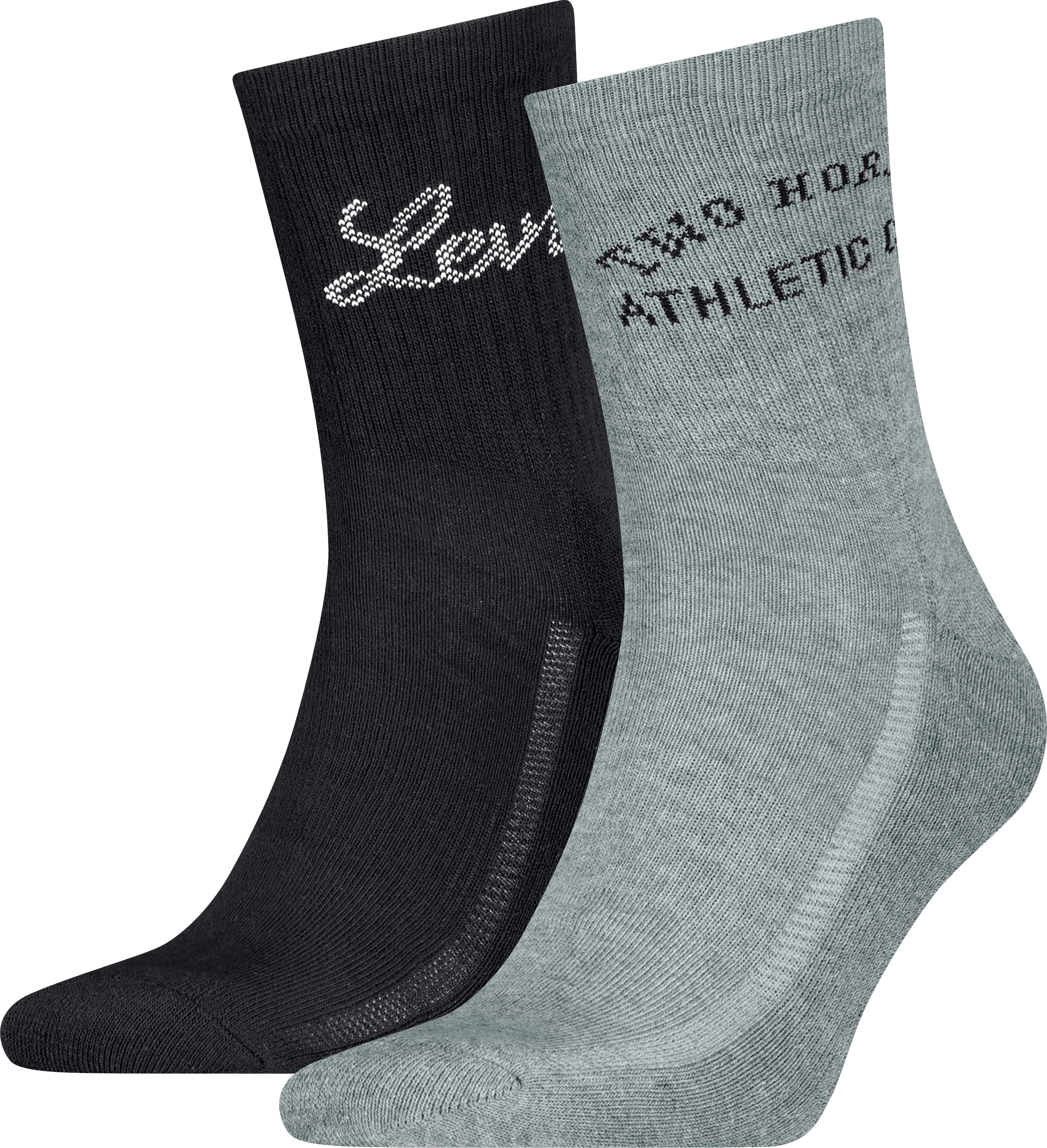 Socken LEVI'S "LEVIS SHORT CUT SALOON LOGO 2P", Herren, Gr. 35-38, schwarz (schwarz, grau), Baumwollmischung, normal, Socken Socken schwarz, grau 35-38