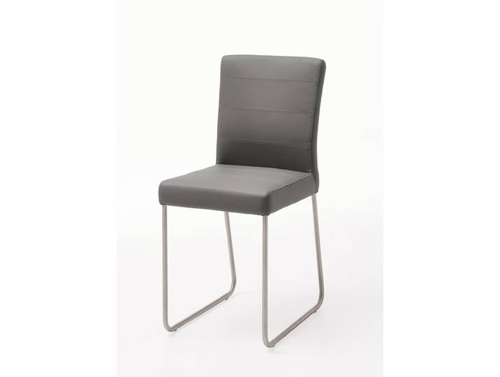 Esszimmerstuhl TIFFY Kufengestell Lederlook grau