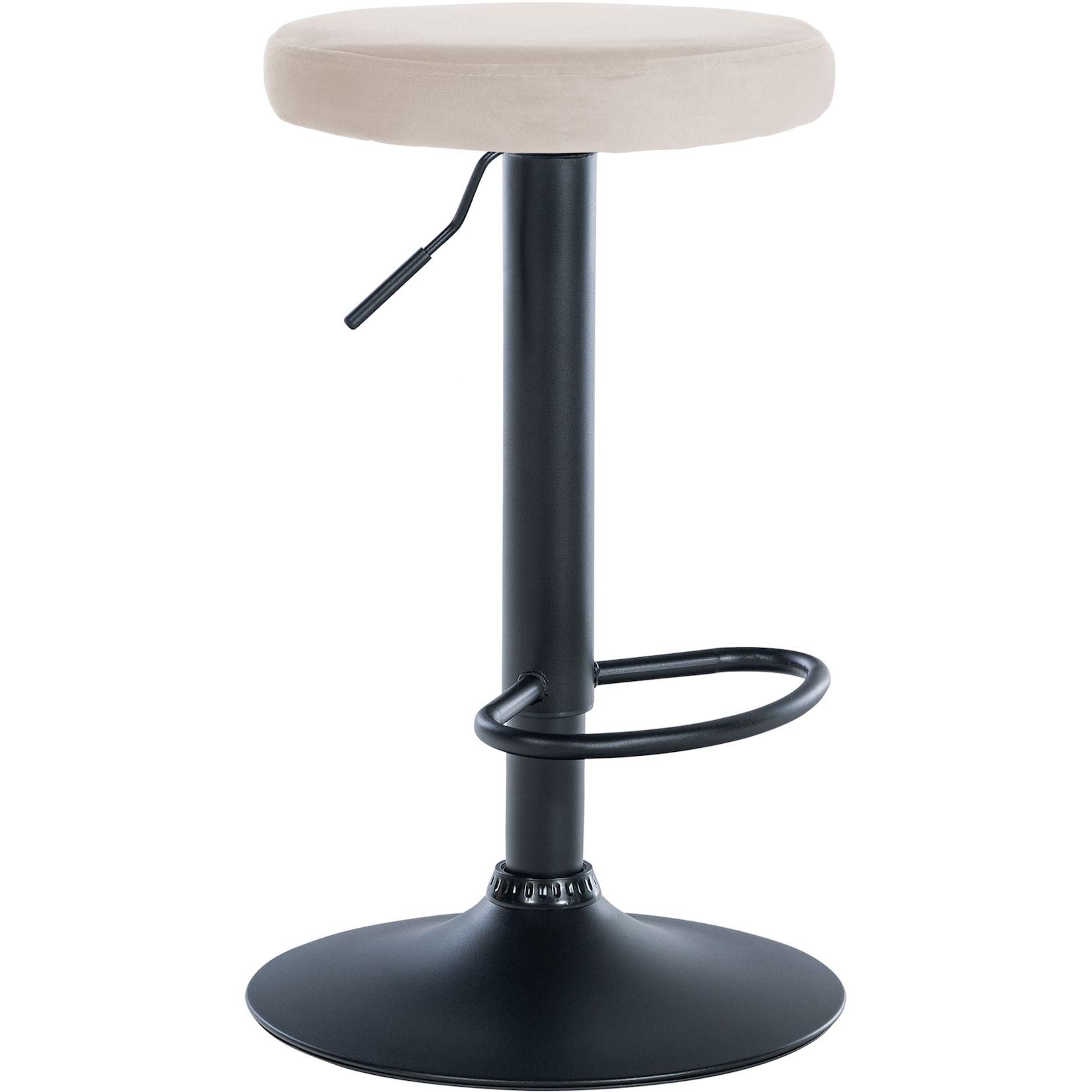 CLP Barhocker Ponte Samt schwarz - Farbe: creme, Gestellfarbe: schwarz