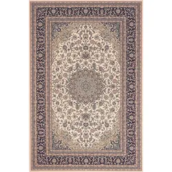 Webteppich Karat 85 x 160 cm Schurwolle Beige Creme