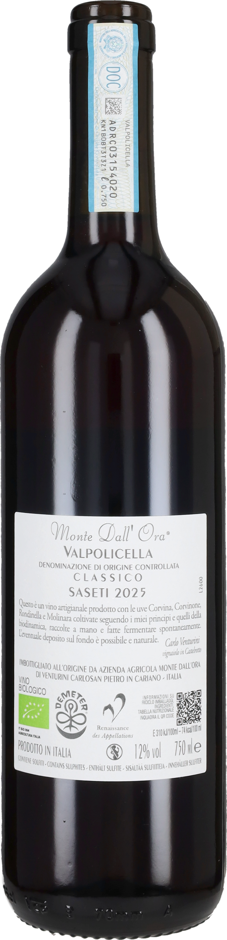 Valpolicella Classico 'Saseti' Monte dall'Ora 2025