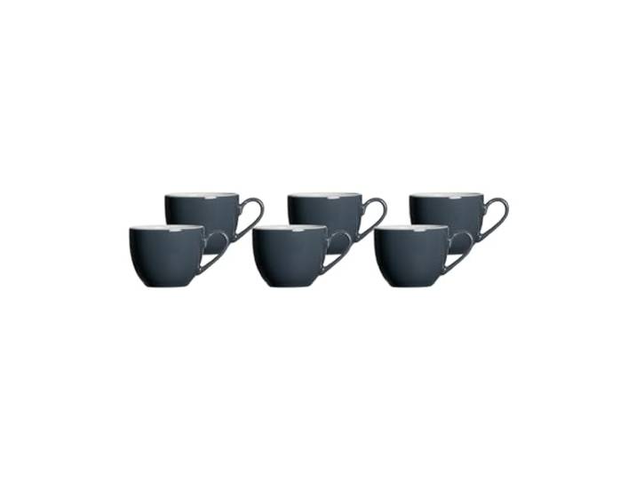 Ritzenhoff & Breker Doppio Espressotassen, 6er Set, Espresso Obertassen mit farbigem Rand, Porzellan, Anthrazit, 80 ml, 430264