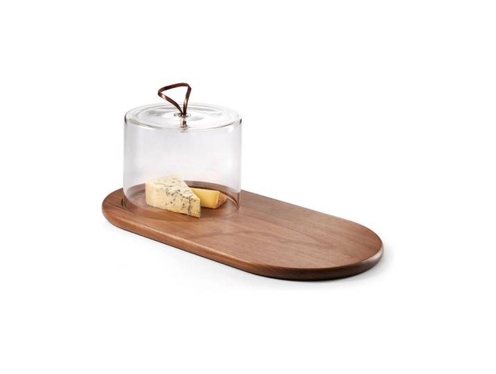 Käseglocke PHILIPPI Walnuss 40 x 21 x 12 cm , braun (walnuss), Glas, Holz, Servierglocken, Käseglocke