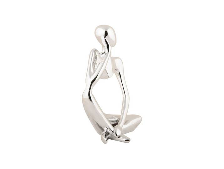 Statue „Aurex“ – Polyresin mit glänzender Oberfläche - Silber - Luxusbetten24