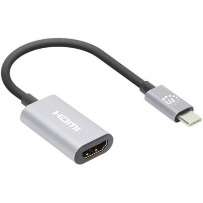 Manhattan USB-Adapter HDMI 2.0 HDMI-A Buchse, USB-C® Stecker 0.11 m Spacegrau 153973