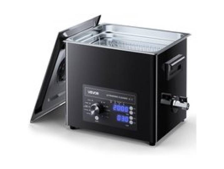 VEVOR Nettoyeur à Ultrasons 10 L, Appareil de Nettoyage par Ultrasons avec Commande par Bouton, en Inox, avec Panier et Boule de Nettoyage, pour Montres, Rasoirs, Bijoux, Pièces de Monnaie, Noir