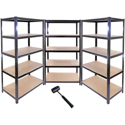 3 x Monster Racking T-Rax 90cm Lagerregal Schwarz