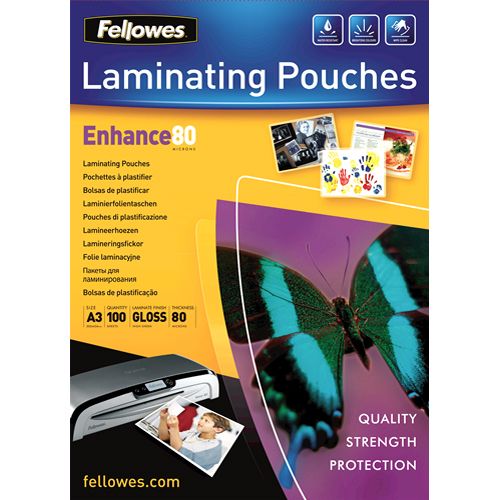 Glänzende Fellowes GmbH Laminierfolientaschen, A3, 303 x 426 mm, 80µm