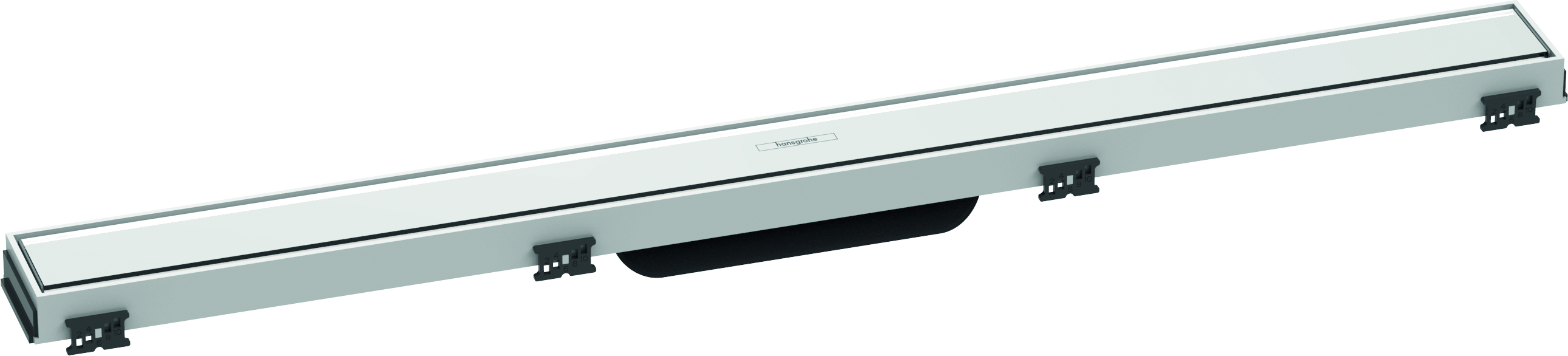 Hansgrohe RainDrain Match caniveau de douche 56038450 80cm, kit de finition, avec cadre réglable en hauteur, blanc