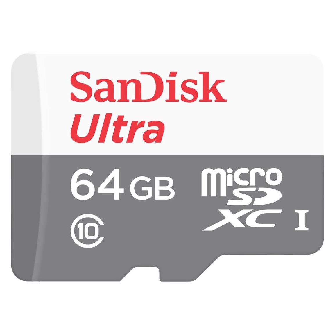 Sandisk Ultra (64 GB, microSDHC, microSDXC, U1, UHS-I) (SDSQUNR-064G-GN6TA)