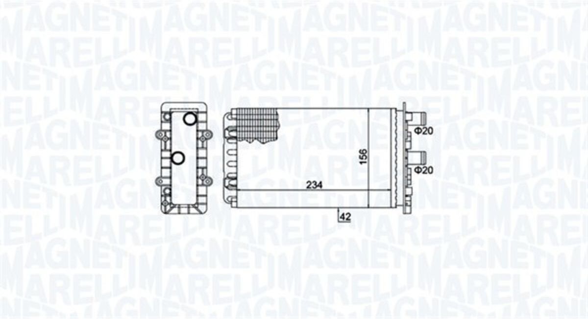 Échangeur de chaleur, chauffage habitacle MAGNETI MARELLI 350218475000