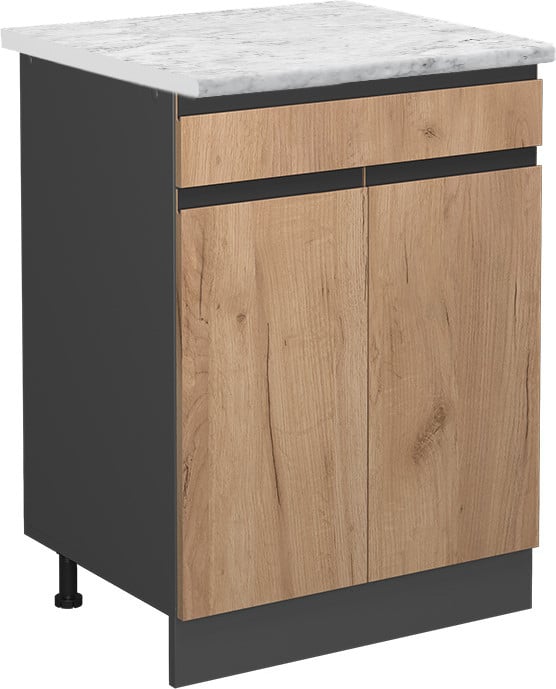 Vicco R-Line Keukenonderkast Krachtige eik goud met marmeren blad, Model 46517