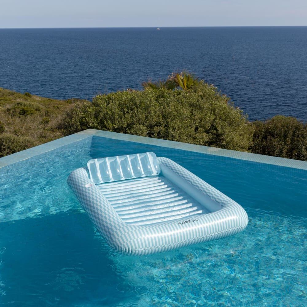 Flamingueo Flotador gigante tumbona pvc azul