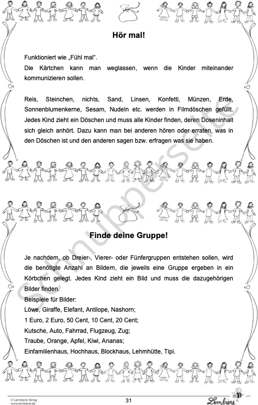 Lernbiene Spiele für den Sitzkreis