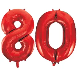 XL Folienballon rot Zahl 80