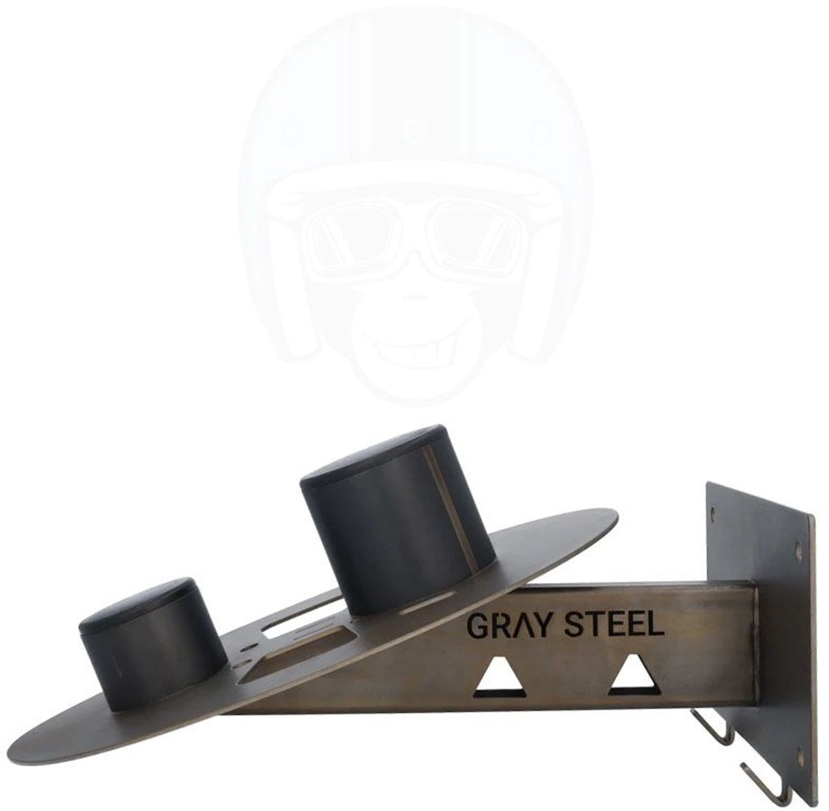 Gray Steel X5 Helmhouder & Wandsteun - Gun Metal - 5-in-1 Ophangsysteem voor Motorhelmen en Motorkleding