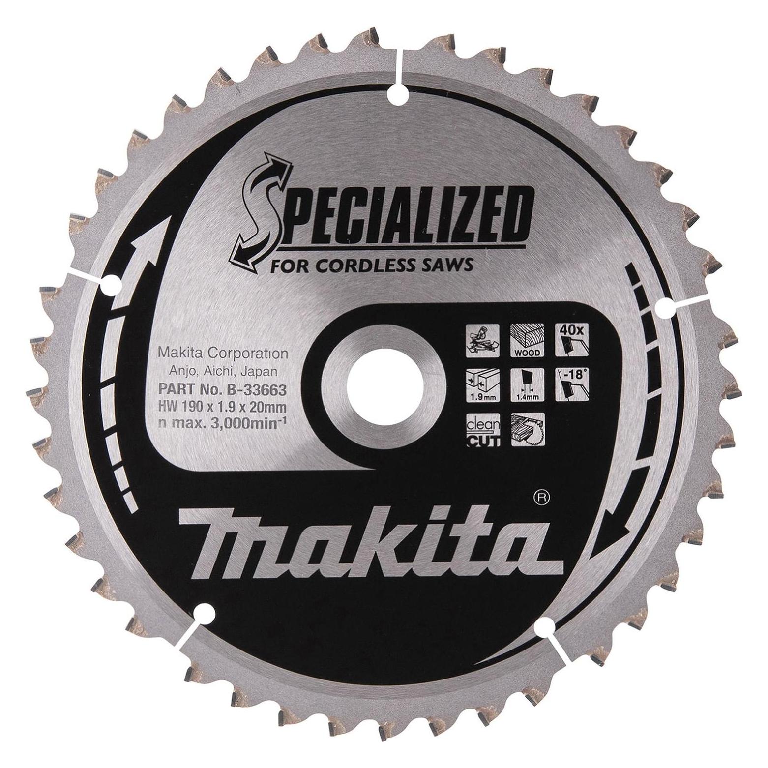 Makita MAKBLADE Sägeb. 190x20x40Z (B-33663)