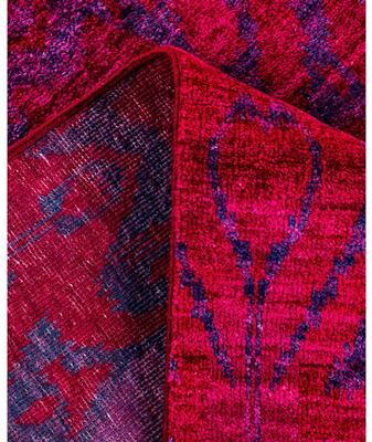 Solo Rugs "Overdyed Hand-Knotted Wool Modern-Contemporary Purple Area Rug 4' 0"" x 5' 10"""