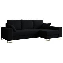 ECKSOFA Dorian Boucle Schwarz