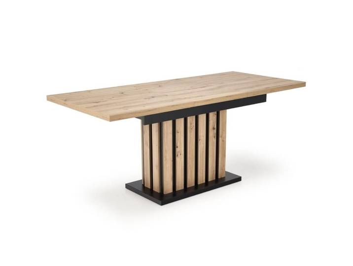Table à manger extensible chêne et noir 130cm