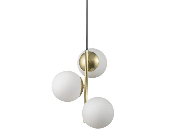 Suspension métal/verre or H36.5cm