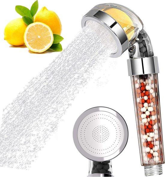 Waterbesparende handdouche met vitamine C in zilver