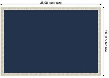 Amanti Art Midnight Blue Fabric Pinboard, Bethany Framed Bulletin Board for Wall Organization