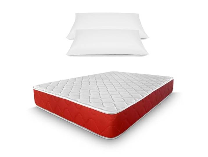 amuéblate online Viskoelastische Matratze, wendbar, 135 x 190 cm, mit Kissenfüllung, milbendicht, antibakteriell und hypoallergen