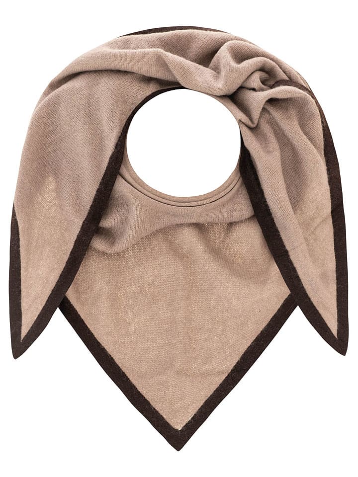 Zwillingsherz Kaschmir-Dreieckstuch in Beige - (L)180 x (B)72 cm - onesize
