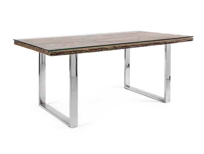 Feeling4Home Esstisch Stanton mit Glasplatte, 180 cm, Geeignet für 4-6 Personen