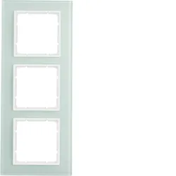 Berker 10136909 Glasrahmen 3fach, B.7, Glas polarweiß/polarweiß matt