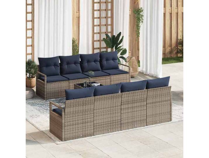 Ensemble de Canapés 7 pc 6-Nombre de places Gris et bleu 3346315
