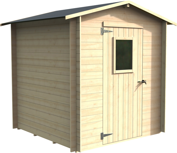 Alce Regis 198x198 - Abri de jardin en bois - Avec fenêtre frontale - 198x198x216 cm