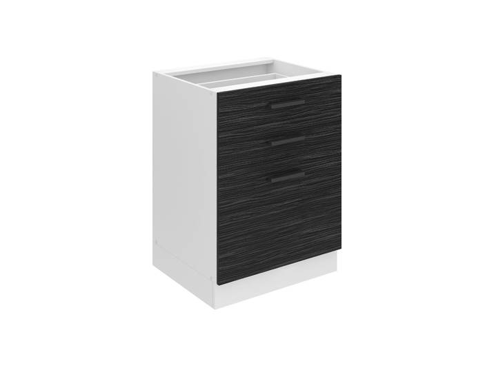 Belini Unterschrank Küche, Küchenunterschrank 60 cm Breite. SDSZ Küchenunterschrank ohne Arbeitsplatte. Küchenschrank mit Schubladen, Königliches Ebenholz